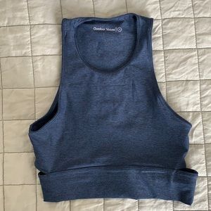 Outdoor Voices Cropped Navy Bra with Cutout Back